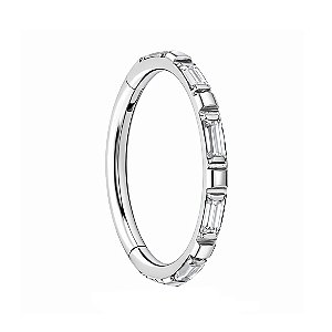 Argola de Titânio com Baguetes de Zircônia
