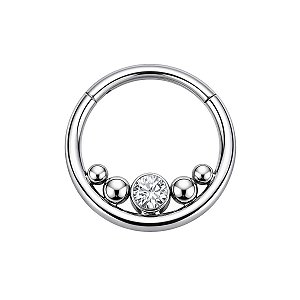 Argola de Titânio com Beads e Zircônia