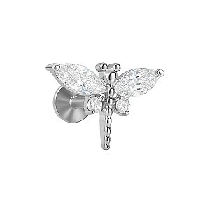 Labret Libélula de Titânio com Zirônias