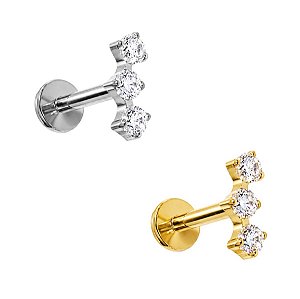 Labret Classic 3 Zircônias 2.0MM Mod 3 de Titânio