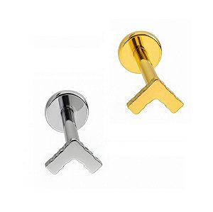 Labret Fashion V Liso de Titânio