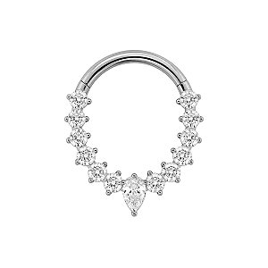 Argola Glamo Mod 3 de Titânio com Zircônias