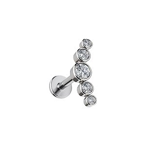Cluster Labret de Titânio com 5 Zircônias