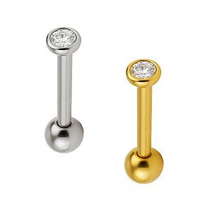 Barbell Micro Reto Via Láctea de Zircônias em Titânio