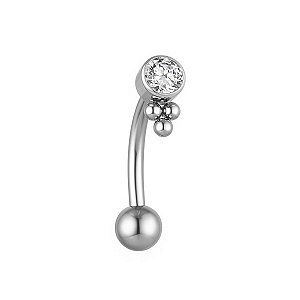 Barra para Rook em Titânio com Zircônia e Beads Push Pin