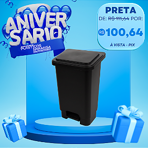 Lixeira Plástica de 50 Litros com Pedal e Haste de Ferro
