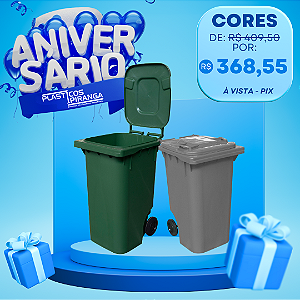 Lixeira Container de Lixo 240 litros com Rodas