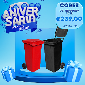 Lixeira Container de Lixo 120 litros Com Rodas