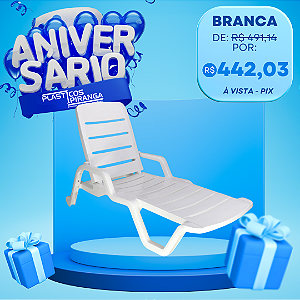 Espreguiçadeira Tramontina Leblon em Polipropileno Branco