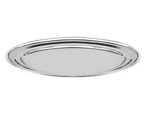 Travessa Oval Rasa Aço Inox 35 cm