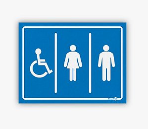 Placa Banheiro Masculino Feminino Acessível