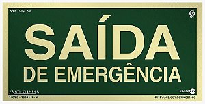 Placa Saida Emergência