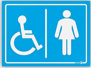 Placa Banheiro Cadeirante Feminino