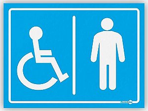 Placa Banheiro Cadeirante Masculino