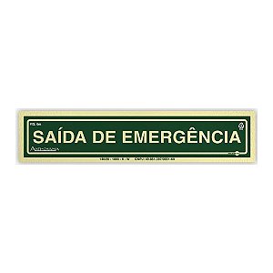 Placa Saída de Emergência 30x6,5 cm