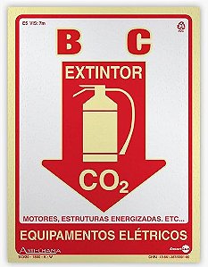 Placa Fotoluminescente Extintor CO2