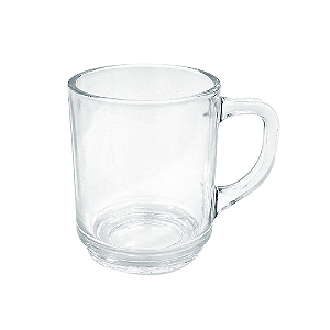 Caneca Vidro Lisa 250 Ml - Conj 3 Peças