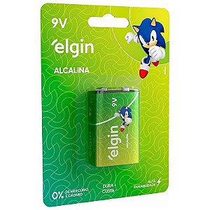 Bateria Alcalina 9V Elgin