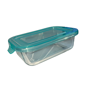 Pote Vidro Retangular 370 Ml Tampa Simples