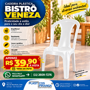 Cadeira Plástica Bistrô Veneza