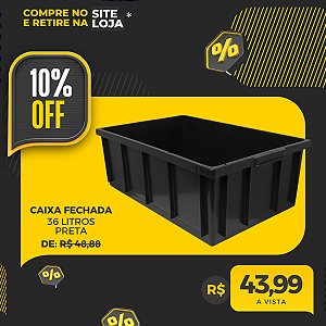 Caixa Plástica Fechada 1013 - 36 Litros