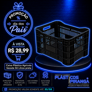 Caixa Plástica Agrícola Vazada 50 Litros