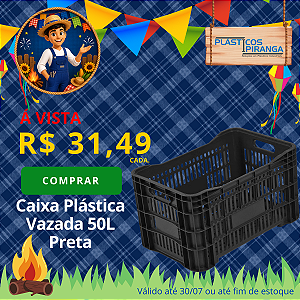 Caixa Plástica Agrícola Vazada 50 Litros