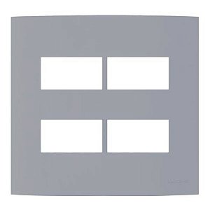 Linha Clean – Placas 4×4’’ 4 postos horizontais separados – Gris