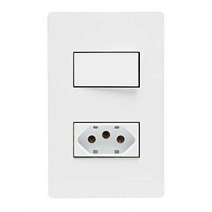 Linha Infiniti – Conjuntos 4×2” 1 interruptor paralelo 10A 250V~ + 1 tomada 2P+T 20A 250V~ – Branco