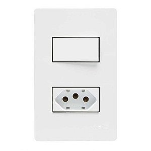 Linha Infiniti – Conjuntos 4×2” 1 interruptor simples 10A 250V~ + 1 tomada 2P+T 20A 250V~ – Branco