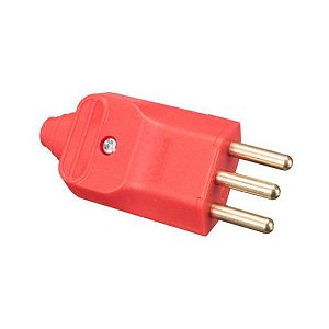 Plugue desmontável 2P+T 180º de 20A com prensa cabos – Vermelho