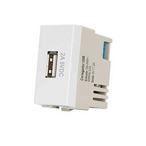 Linha Infiniti – Tomada carregador USB 2A bivolt – Branco