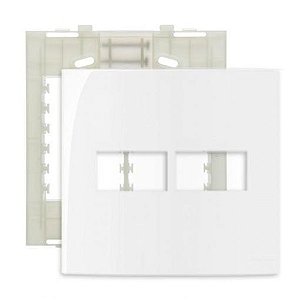 Linha Sleek – Placas + Suportes 4×4” 2 postos horizontais – Branco