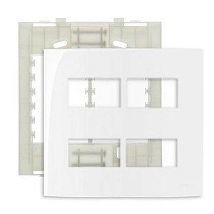 Linha Sleek – Placas + Suportes 4×4” 4 postos horizontais separados – Branco