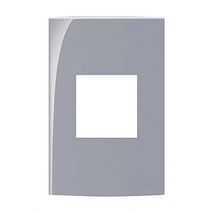 Linha Sleek – Placas 4×2’’ 2 postos horizontais – Gris