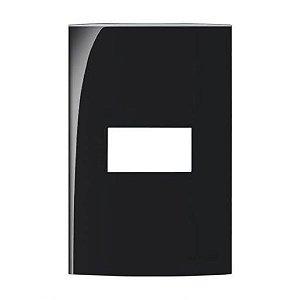 Linha Sleek – Placas 4×2” 1 posto horizontal – Ebony