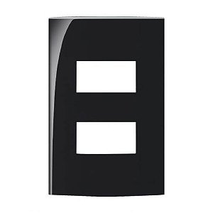 Linha Sleek – Placas 4×2” 2 postos horizontais separados– Ebony