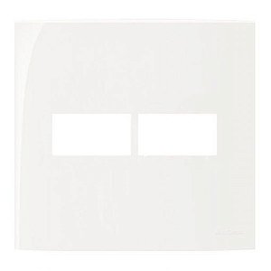 Linha Sleek – Placas 4×4” 2 postos horizontais – Branco