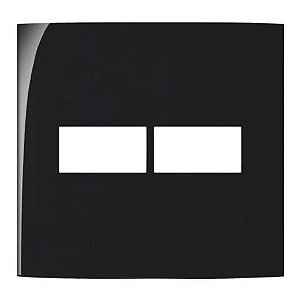 Linha Sleek – Placas 4×4” 2 postos horizontais – Ebony