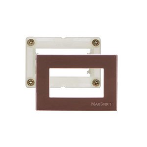 Linha Sleek – Conjunto Placa + Suporte Para Móvel – 65x45mm – Marrom