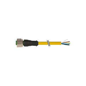 7000-12241-0150030 MURRELEKTRONIK M12 fêmea 0° com cabo PVC 5X0.34 amarelo UL,CSA 0.3m