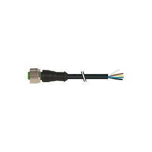 7000-12241-6350100 MURRELEKTRONIK M12 fêmea 0° com cabo PUR 5X0.34 preto UL/CSA, cadeia porta-cabos 1m