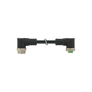 7700-A3A31-UMB0500 MURRELEKTRONIK Mini (7/8) 3 pólos, macho (Ext.) 90°/fêmea 90° PUR, UL/CSA, 3x16AWG, preto