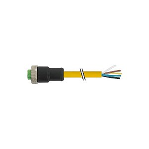 7700-A5021-UBD0300 MURRELEKTRONIK Mini (7/8) 5 pólos, fêmea reto com cabo PVC, STOOW, 5x16AWG, amarelo, 3m