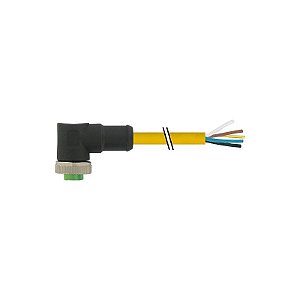 7700-A5031-U1D0300 MURRELEKTRONIK Mini (7/8) 5 pólos, fêmea 90° com cabo TPE, TC-ER+FT4, 5x16AWG, amarelo, 3m