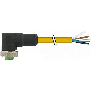7700-A5031-UBD0750 MURRELEKTRONIK Mini (7/8) 5 pólos, fêmea 90° com cabo PVC, STOOW, 5x16AWG, amarelo, 7.5m