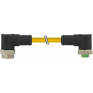 7700-A5A31-UBD1000 MURRELEKTRONIK Mini (7/8) 5 pólos, macho (Ext.) 90°/fêmea 90° PVC, STOOW, 5x16AWG, amarel..