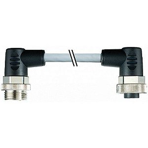 7000-50051-9610500 MURRELEKTRONIK 7/8" macho 90° / 7/8" fêmea 90° PUR 5x1.5 cinzento UL/CSA+cadeia porta-cab..