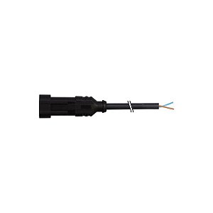 7072-73301-5120300 MURRELEKTRONIK plugue de válvula SuperSeal macho 2 pólos com cabo PUR 2x0.75 preto 3m