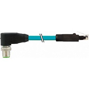 7700-48551-S4W0300 MURRELEKTRONIK M12 macho 90° / RJ45 macho 0° 8 pólos EN TPE 4x2xAWG24 blindado azul UL/CS..